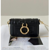 Trendy Design Fendi Nano Baguette Charm in FF Leather 8567 Black 2025