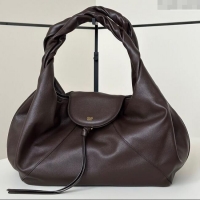 Best Design Fendi Spy Large Bag in Leather 80888L Dark Brown 2025