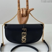 Super Quality Fendi Fendigraphy Wallet on Chain Mini bag in Leather 8687 Black 2025