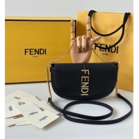 Super Quality Fendi Fendigraphy Wallet on Chain Mini bag in Leather 8687 Black 2025