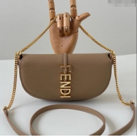 Well Crafted Fendi Fendigraphy Wallet on Chain Mini bag in Leather 8687 Apricot 2025