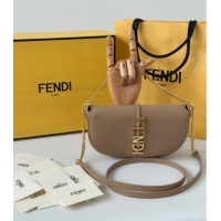 Well Crafted Fendi Fendigraphy Wallet on Chain Mini bag in Leather 8687 Apricot 2025