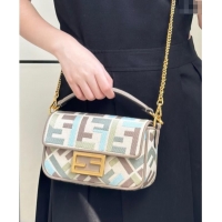 Well Crafted Fendi Baguette Mini Bag in Canvas with FF embroidery 0159S Green/Blue/Multicolor 2025