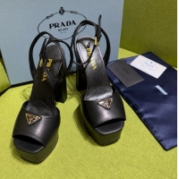 Grade Design Prada Nappa Leather Platform Sandals 1XP48B Black
