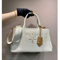 Buy Discount Prada Jardiniere large canvas handbag 1BG554 White 2025