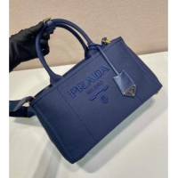 Cheap Prada Jardiniere large canvas handbag 1BG554 Baltic Blue 2025
