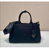 Buy Promotional Prada Jardiniere large canvas handbag 1BG554 Black 2025
