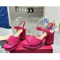 Pretty Style Valentino Fawcette Platform Sandals 10cm in Suede Pink 0902032