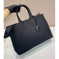 Buy Discount Prada Mens Jardiniere extra-large cotton canvas tote bag 2VG131 Black 2025