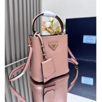 Low Cost Prada Panier mini Saffiano leather bucket bag 1BA217 Pink 2025