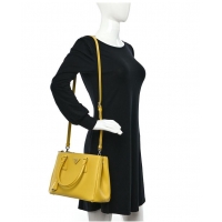 Fashion Discount Prada Double small Saffiano leather bag 1BG443 Yellow 2025