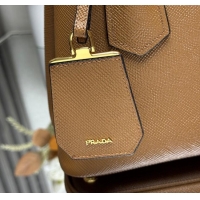 Pretty Style Prada Double small Saffiano leather bag 1BG443 Brown 2025