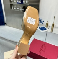 Shop Cheap Valentino Vlogo Signature Heel Slides Sandal 6cm in Calfskin Gold 0902050
