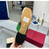 Low Cost Valentino Vlogo Signature Flat Thong Slides Sandal in Calfskin Green 0902059