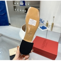 Popular Style Valentino Vlogo Signature Flat Thong Slides Sandal in Calfskin White 0902063