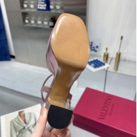 Good Looking Valentino Vlogo Signature Platform Pumps 11cm with Strass in Laminated Nappa Leather Pink 0902067