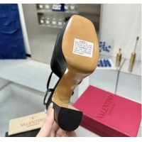 Best Grade Valentino Vlogo Signature Platform Sandals 11cm in Calfskin Leather All Black 0902078