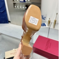 Low Price Valentino Gold-Tone Vlogo Signature Platform Sandals 11cm in Calfskin Leather Brown 0902081