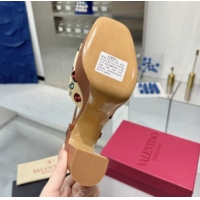 Most Popular Valentino Vlogo Signature Cherryfic Platform Sandals 11cm Jacquard Synthetic Raffia Brown 0902084