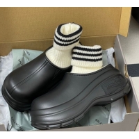 Good Looking Balenciaga Knit Sock and Rubber Boots Black 0827010