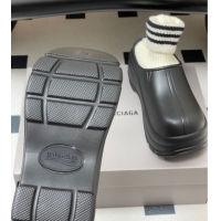 Good Looking Balenciaga Knit Sock and Rubber Boots Black 0827010