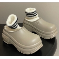 Durable Balenciaga Knit Sock and Rubber Boots Beige 0827011