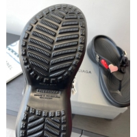Top Design Balenciaga Women's Crocs™ Thong Slides Sandal in Rubber with Charm Black 0827023