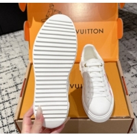 Sophisticated Louis Vuitton LV x TM Time Out Sneakers in Monogram Leather with Cherry Blossom Print White/Pink 0829005 