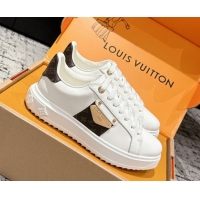 Good Product Louis Vuitton Time Out Sneakers in White Leather with LV Tag 0829007 