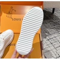 Good Product Louis Vuitton Time Out Sneakers in White Leather with LV Tag 0829007 