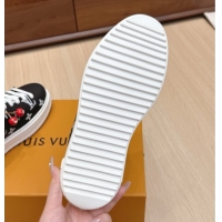Sumptuous Louis Vuitton Time Out Sneakers 4cm in Black Monogram Leather 0829012