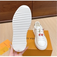 Shop Cheap Louis Vuitton Time Out Sneakers 4cm in Epi Leather 1AHOGG White 0829013