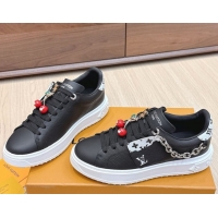 Stylish Louis Vuitton Time Out Sneakers 4cm in Epi Leather 1AHOGG Black 0829014