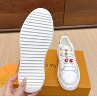 Shop Duplicate Louis Vuitton Time Out Sneakers 4cm in Leather 1AHOOD White/Multicolor 0829016