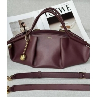 Promotional Loewe Medium Paseo Bag in Shiny Nappa Calfskin 062240 Burgundy