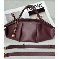 Promotional Loewe Medium Paseo Bag in Shiny Nappa Calfskin 062240 Burgundy