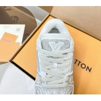 Best Grade Louis Vuitton LV Trainer Maxi Sneakers 6cm in Allover Strass White 0829034