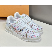 Good Looking Louis Vuitton LV x TM LV Trainer Sneakers in Multicolored Leather 1AHEKS White 0829036