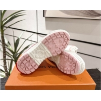 Low Price Louis Vuitton Canvas and Leather High Top Sneakers White/Pink 2025 LV082902 0829040