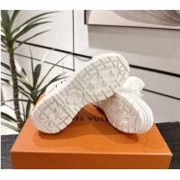 Most Popular Louis Vuitton Canvas and Leather High Top Sneakers White2 LV082902 0829041