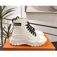 Low Cost Louis Vuitton Canvas and Leather High Top Sneakers White/Black 2025 LV082903 0829046