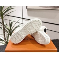 Low Cost Louis Vuitton Canvas and Leather High Top Sneakers White/Black 2025 LV082903 0829046