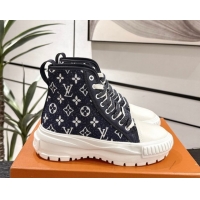 Stylish Louis Vuitton Monogram Jacquemus High Top Sneakers Black 2025 LV082903 0829050