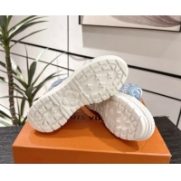 Shop Cheap Louis Vuitton Monogram Jacquemus High Top Sneakers Light Blue 2025 LV082903 0829051