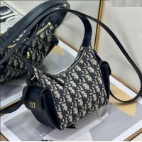 Famous Brand Dior D-Dream Mini Bag in Blue Oblique Jacquard and Black Smooth Calfskin D9086 2025