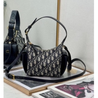 Famous Brand Dior D-Dream Mini Bag in Blue Oblique Jacquard and Black Smooth Calfskin D9086 2025