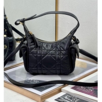 Discount Dior D-Dream Mini Bag in Macrocannage Lambskin D9086 Black 2025