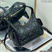 New Design Dior D-Dream Medium Bag in Macrocannage Lambskin D9087 Black 2025