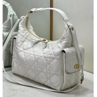 Grade Design Dior D-Dream Large Bag in Macrocannage Lambskin D9088 White 2025