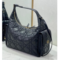Traditional Specials Dior D-Dream Large Bag in Macrocannage Lambskin D9088 Black 2025